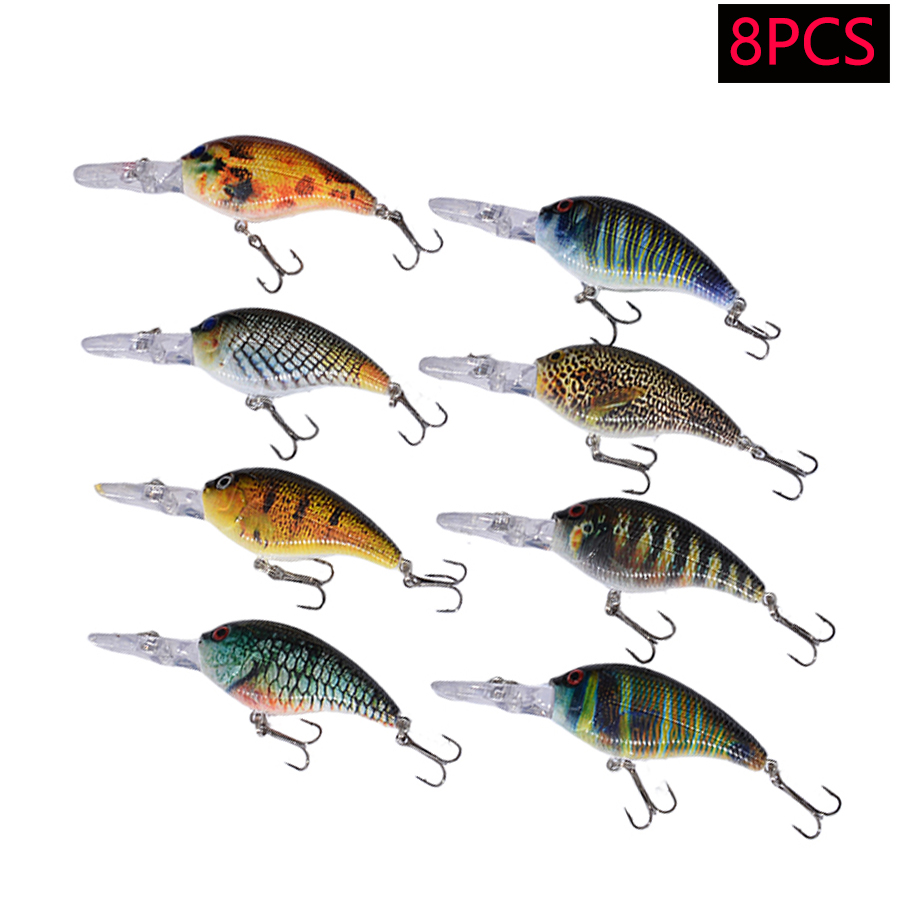 Juego de 8 señuelos de pesca a - Fishing Lure Crankbait reseña y precio