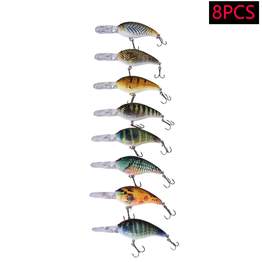 Juego de 8 señuelos de pesca a - Fishing Lure Crankbait reseña y precio